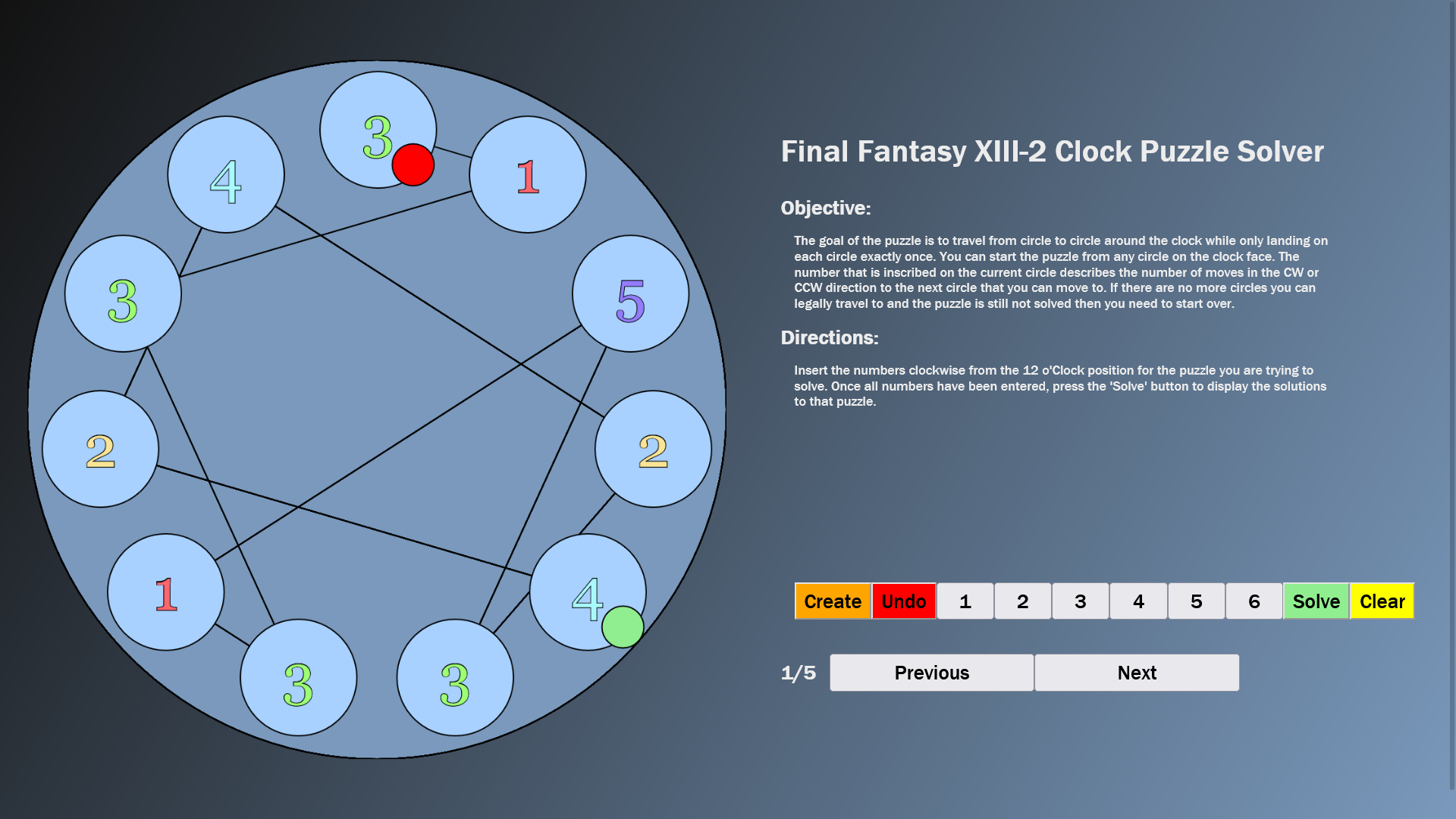 Final Fantasy XIII-2 Clock Puzzle Solver - Mitchell Victoriano